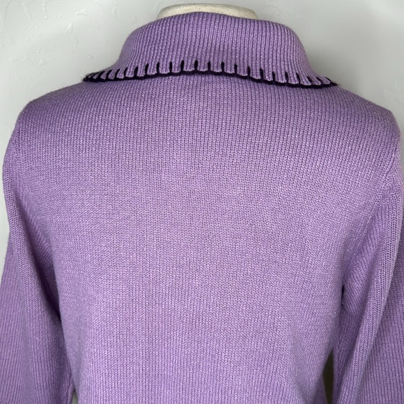 Vintage Christopher & Banks purple embroidered sweater Size Medium - Picture 7 of 12